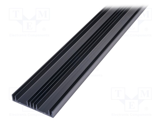 Heatsink: extruded; grilled; black; L: 1000mm; W: 105mm; H: 19mm