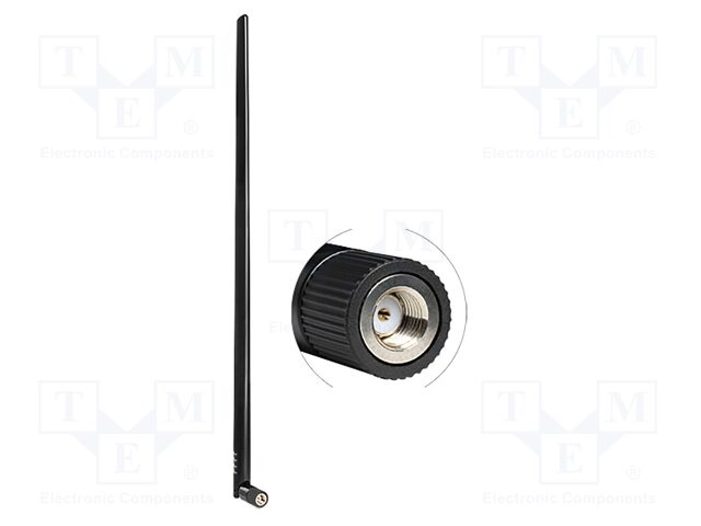 Antenna; inner,WiFi; black; RP-SMA; screw-in; male; 2400÷2500MHz