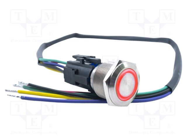 Switch: vandal resistant; SPDT; 3A/250VAC; IP67; ON-(ON); red/blue