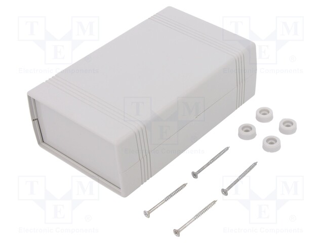 Enclosure: with panel; X: 92mm; Y: 147mm; Z: 50mm; ABS; grey