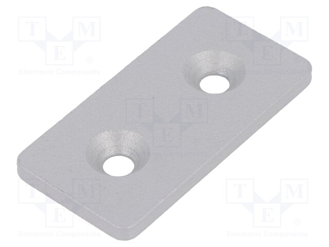 Flat bar; for profiles; W: 30mm; L: 60mm; steel; Colour: silver