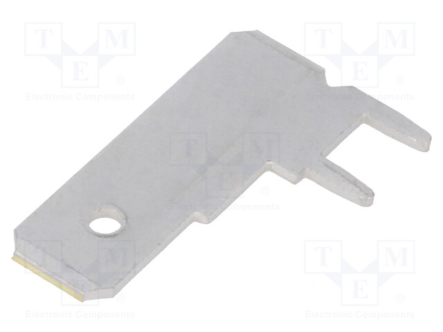 Terminal: flat; 6.3mm; 0.8mm; male; THT; brass; tinned; angled 90°