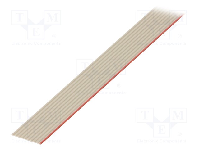 Wire: ribbon; 1.27mm; stranded; Cu; 10x28AWG; unshielded; PVC; grey