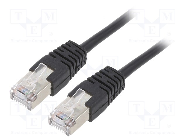 Patch cord; F/UTP; 5e; stranded; CCA; PVC; black; Len: 1m; 26AWG