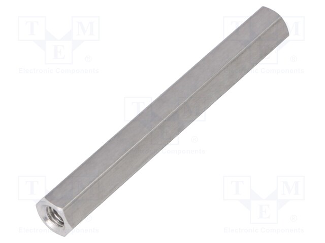Screwed spacer sleeve; Int.thread: M5; 65mm; hexagonal; aluminium