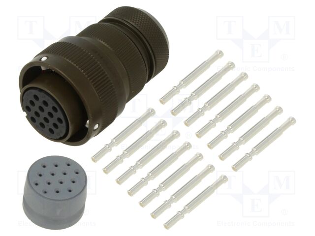 Connector: circular; GCA; plug; female; PIN: 14; with contacts; 13A