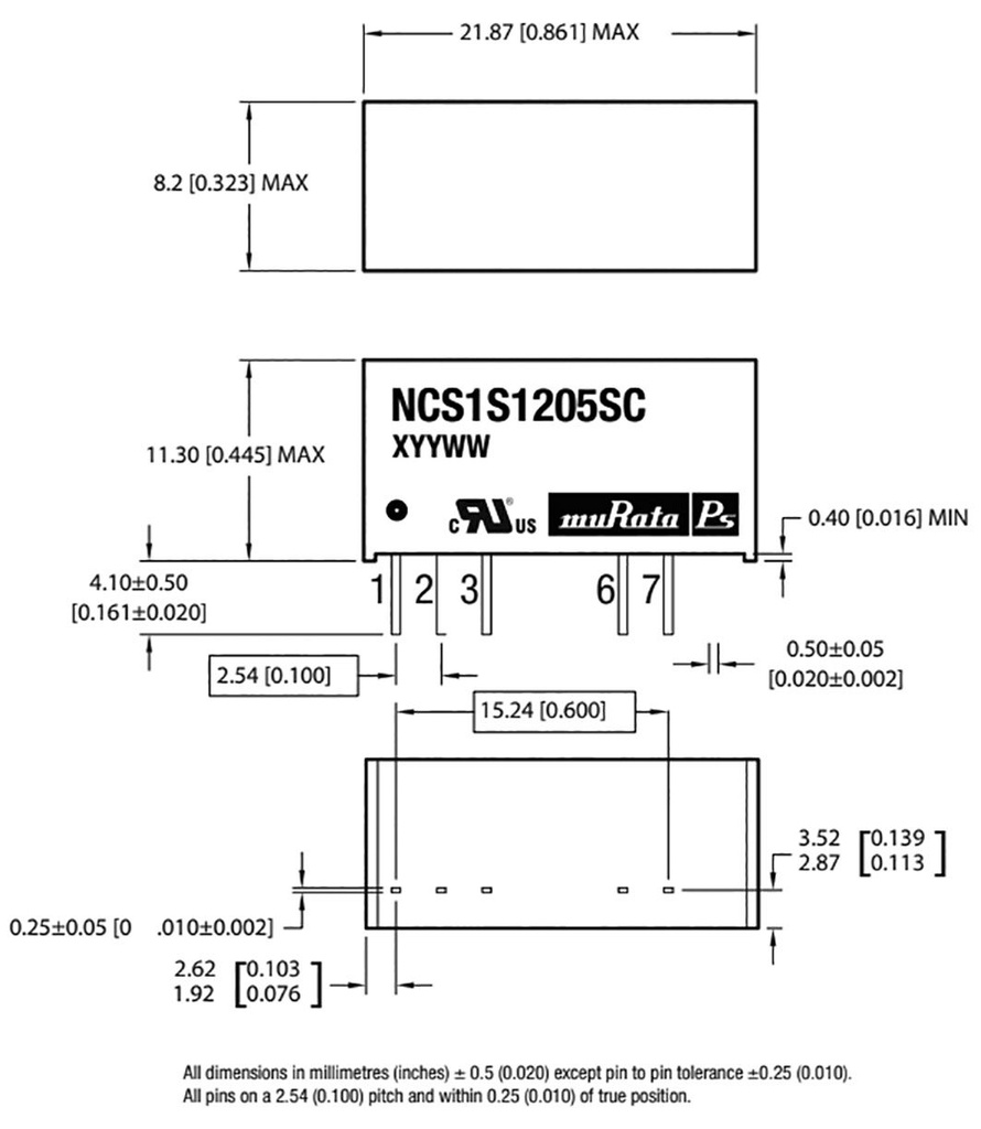 Converter: DC/DC; 1W; Uin: 4.5÷18V; Uout: 12VDC; Iout: 83mA; SIP; 3.3g