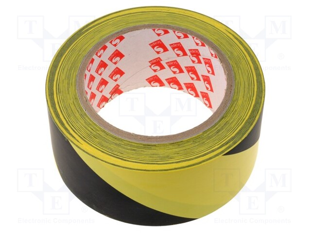Tape: warning; W: 50mm; L: 33m; D: 0.16mm; Adhesive: rubber