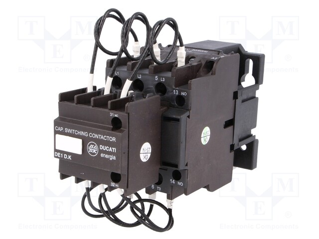 Contactor: 3-pole; Mounting: DIN; Application: for capacitors