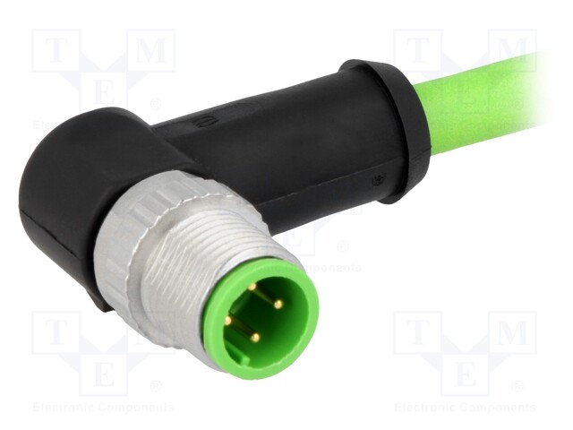 Plug; M12; PIN: 4; male; D code-Ethernet; 1.5m; Insulation: TPU