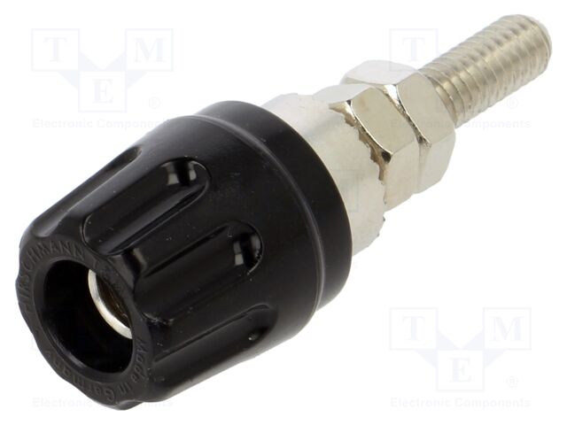 Connector: 4mm banana; socket; 16A; 30VAC; 60VDC; black; insulated