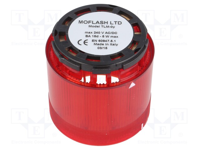 Signaller: lighting; BA15D; continuous light; Colour: red; LED