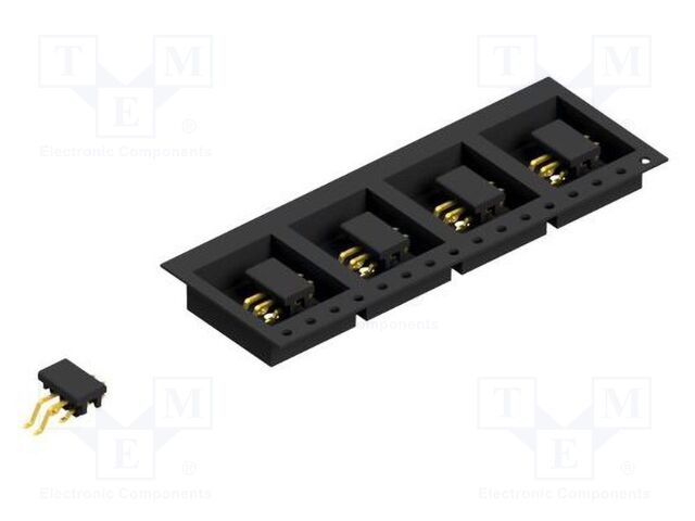 Connector: pin strips; pin header; male; PIN: 4; 2mm; SMT; 2x2; 100V