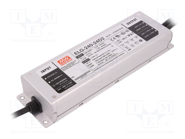 Power supply: switched-mode; LED; 240W; 24VDC; 10A; 100÷305VAC