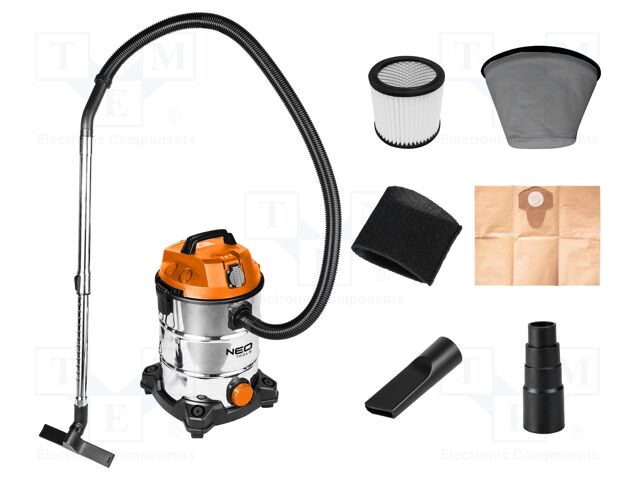 Vacuum cleaner; electric; 1400W; 230VAC; 4m; industrial; 30l