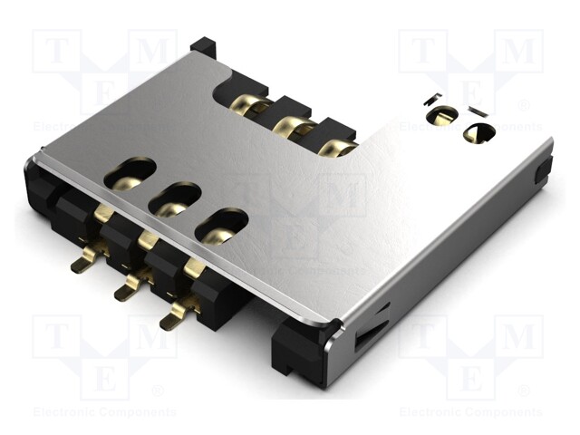 Connector: for cards; Mini SIM; push-pull,with on/off switch