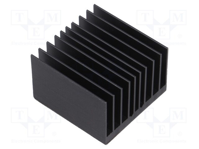 Heatsink: extruded; grilled; black; L: 37.5mm; W: 37.5mm; H: 24.5mm