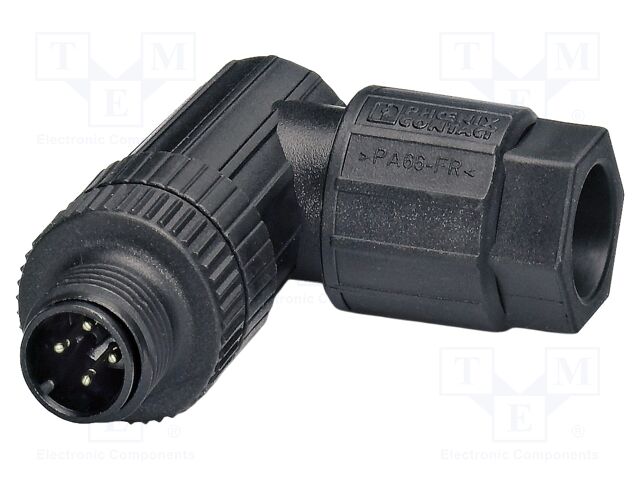 Connector: M12; plug; PIN: 4; 250V; angled; IP65; push-lock; A code