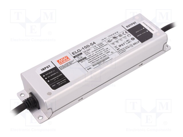 Power supply: switched-mode; LED; 151.2W; 54VDC; 2.8A; 180÷295VAC