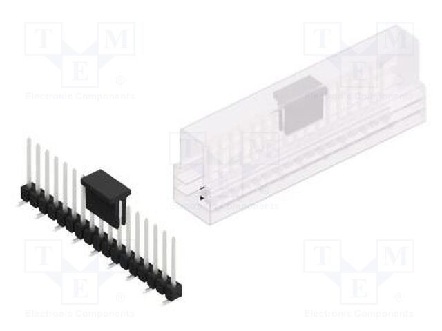 Connector: pin strips; pin header; male; PIN: 17; 2.54mm; SMT; 1x17