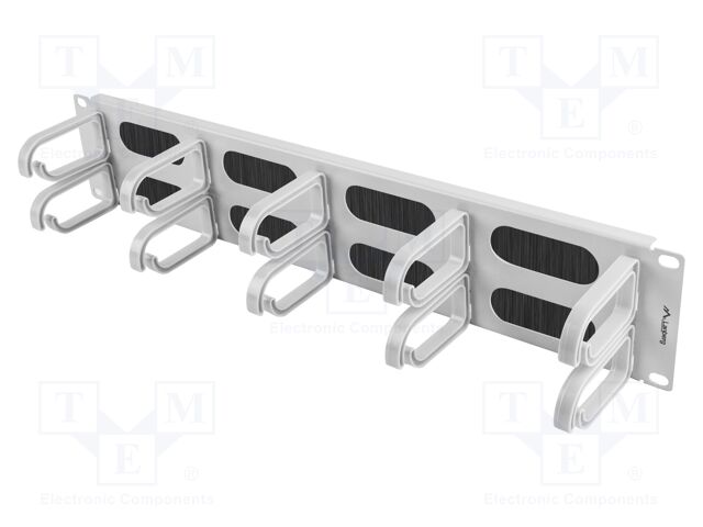 Cable organizer; 2U; grey; Standard: 19"