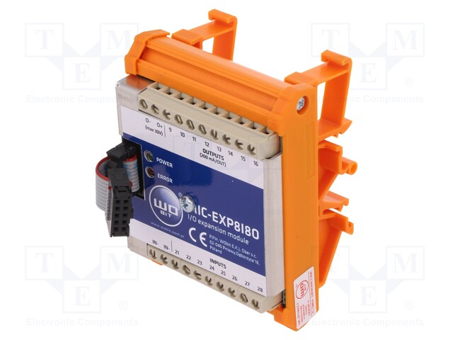 Extension; 5÷50°C; IN: 8; OUT: 8; IP20; 30VDC; Out: transistor