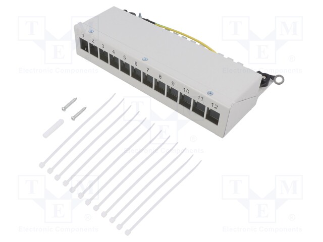 Socket; case RJ45; Keystone; Colour: grey; snap fastener; female