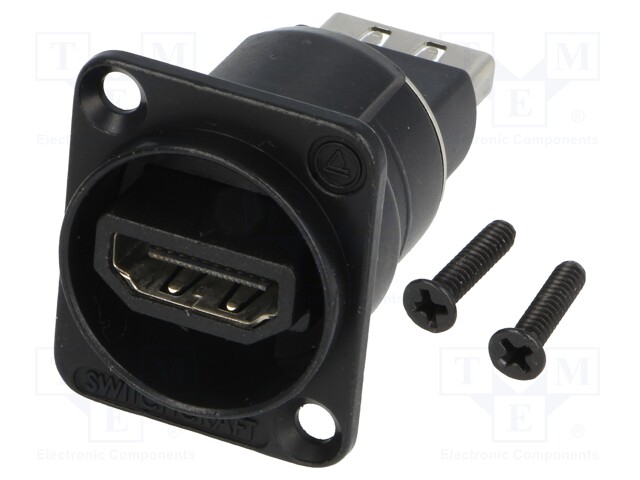 Coupler; HDMI socket,both sides; Case: XLR standard; 19x24mm