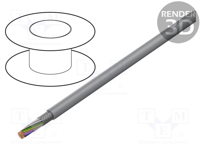 Wire; TRONIC-CY LiY-CY; 30x0,14mm2; tinned copper braid; PVC