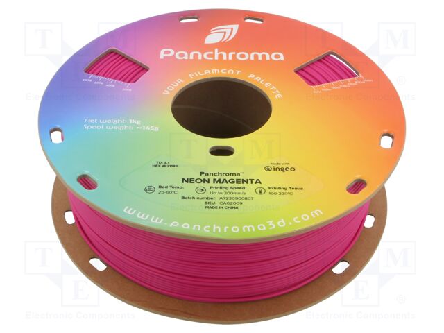 Filament: PLA; 1.75mm; neon magenta; 190÷230°C; 1kg; Panchroma™