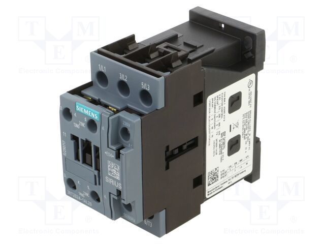 Relay Contactor, 3RT2 Series, 3PST-NO, 3P, 9 A, 7.5 kW, 690 VAC