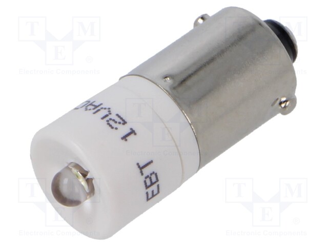 Indicator: LED; BA9S,T10; white; plastic; 12VAC; 12VDC; -20÷60°C