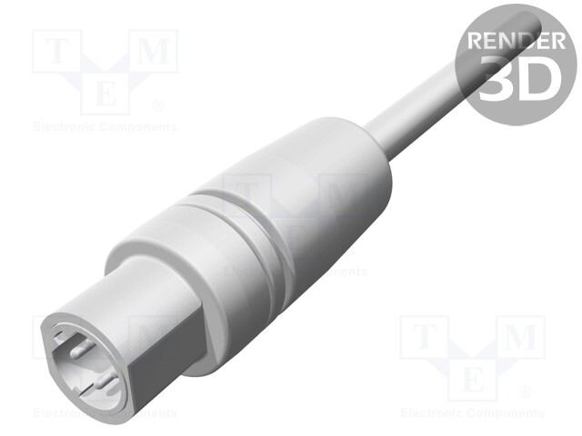 Plug; M12; PIN: 4; male; D code-Ethernet; for cable; crimped; IP54