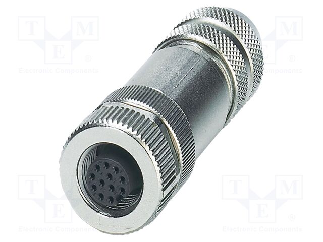 Connector: M12; plug; PIN: 12; 30V; straight; IP67; soldering; A code