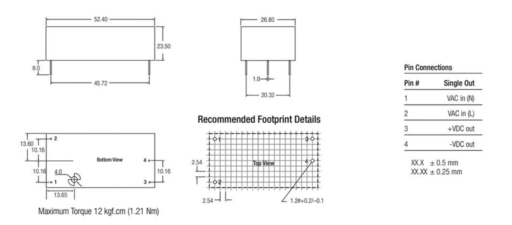 Converter: AC/DC; 10W; Uout: 24VDC; Iout: 417mA; 77%; Mounting: PCB
