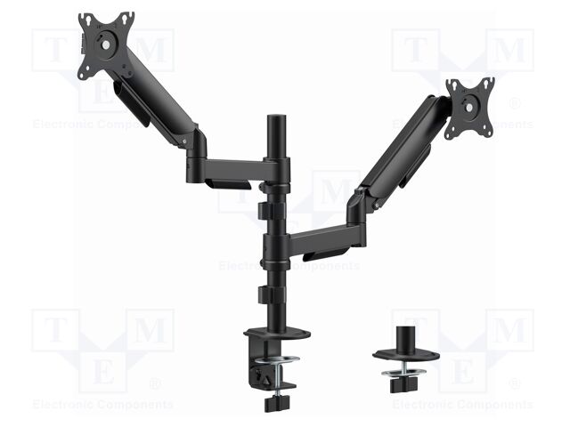 Holder; 9kg; 17÷32"; black; Arm len: 526mm; monitor x2