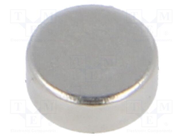 Magnet: permanent; neodymium; 4.5N; Ø: 5mm; H: 2mm
