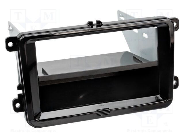 Radio frame; Seat,VW,Škoda; 2 DIN; black gloss