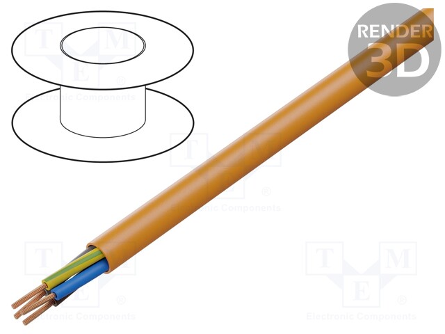 Wire; ÖLFLEX® 500 P; 4G1mm2; unshielded; 300/500V; PUR; Cu; orange