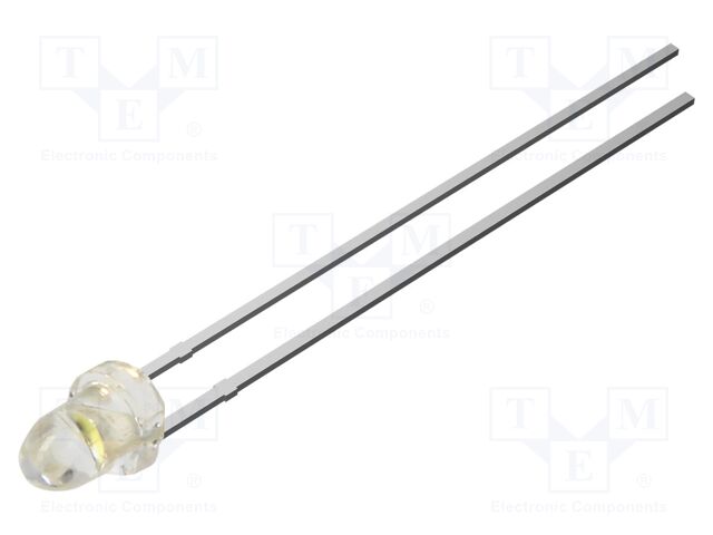LED; white; 3mm; 14400mcd; 15°; Front: flat; 2.9VDC; No.of term: 2