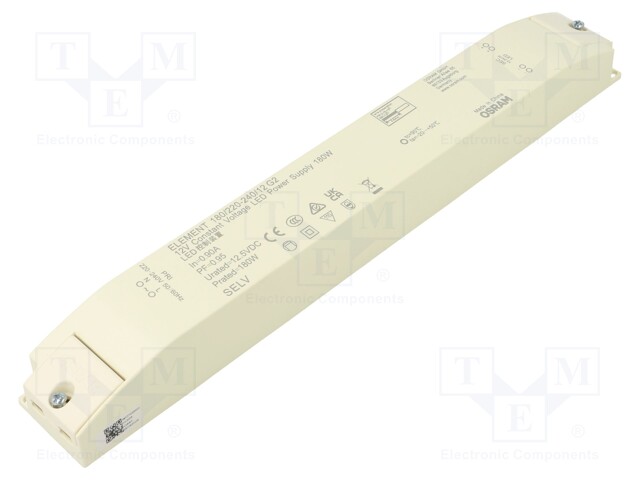 Power supply: switched-mode; LED; 180W; 12.5VDC; 220÷240VAC; IP20
