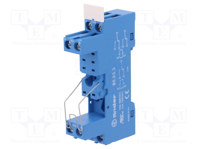 Socket; 10A; 250VAC; Mounting: DIN; Leads: screw terminals; IP20