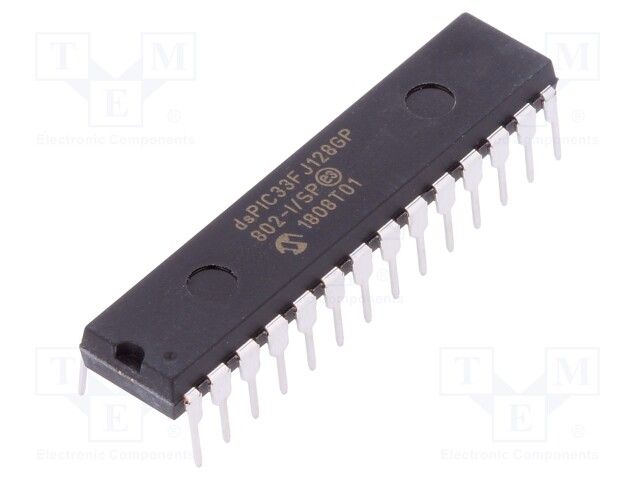 DsPIC microcontroller; SRAM: 16kB; Memory: 128kB; DIP28; 3÷3.6VDC