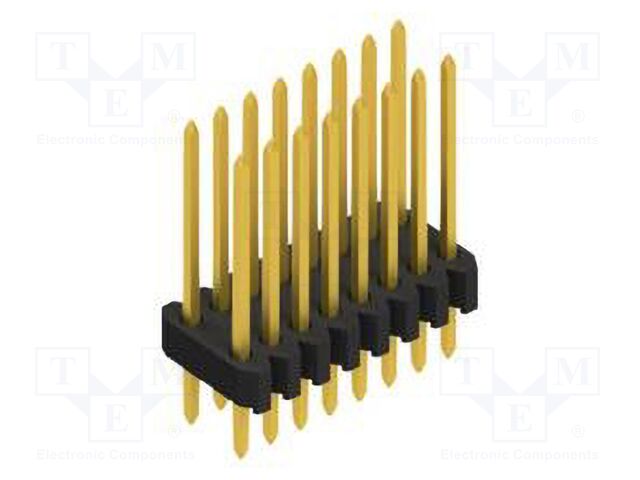 Connector: pin strips; pin header; male; PIN: 16; 1.27mm; THT; 2x8