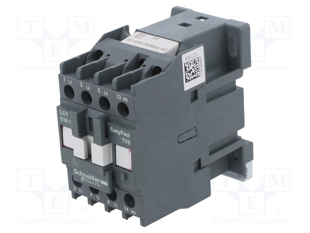 Contactor: 3-pole; NO x3; Auxiliary contacts: NO; 230VAC; 18A; DIN