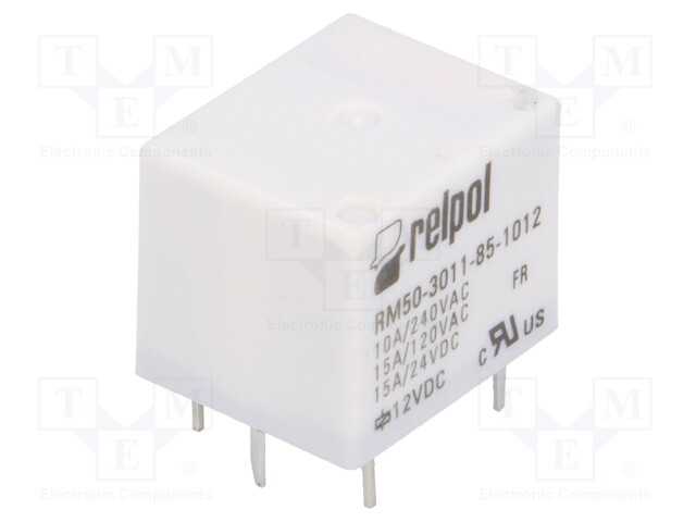 Relay: electromagnetic; SPDT; Ucoil: 12VDC; 10A/240VAC; 15A/24VDC