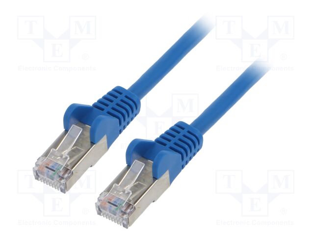 Patch cord; SF/UTP; 5e; stranded; CCA; PVC; blue; 1.5m; 26AWG