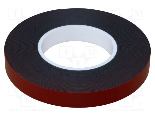 Tape: fixing; W: 19mm; L: 33m; Thk: 1.6mm; black; max.120°C; 33N/cm