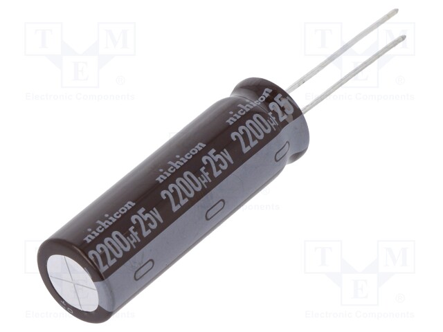 Capacitor: electrolytic; low impedance; THT; 2200uF; 25VDC; ±20%