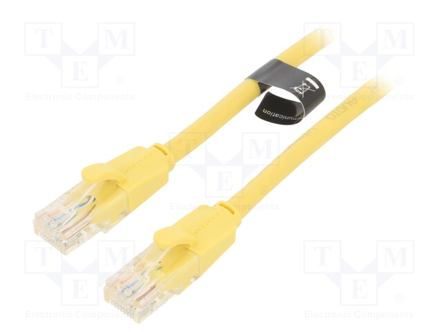 Patch cord; U/UTP; 6; CCA; PVC; yellow; 2m; RJ45 plug,both sides